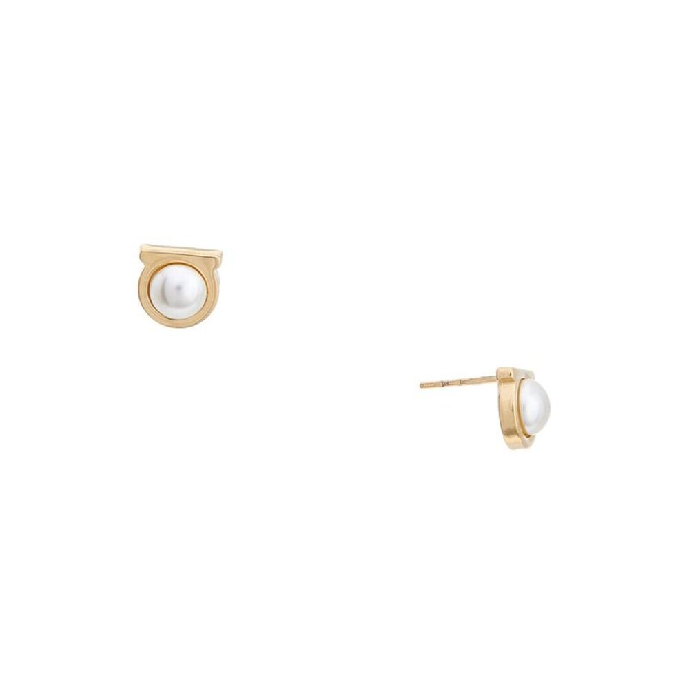 Ferragamo Gancini Glass Pearl Earrings